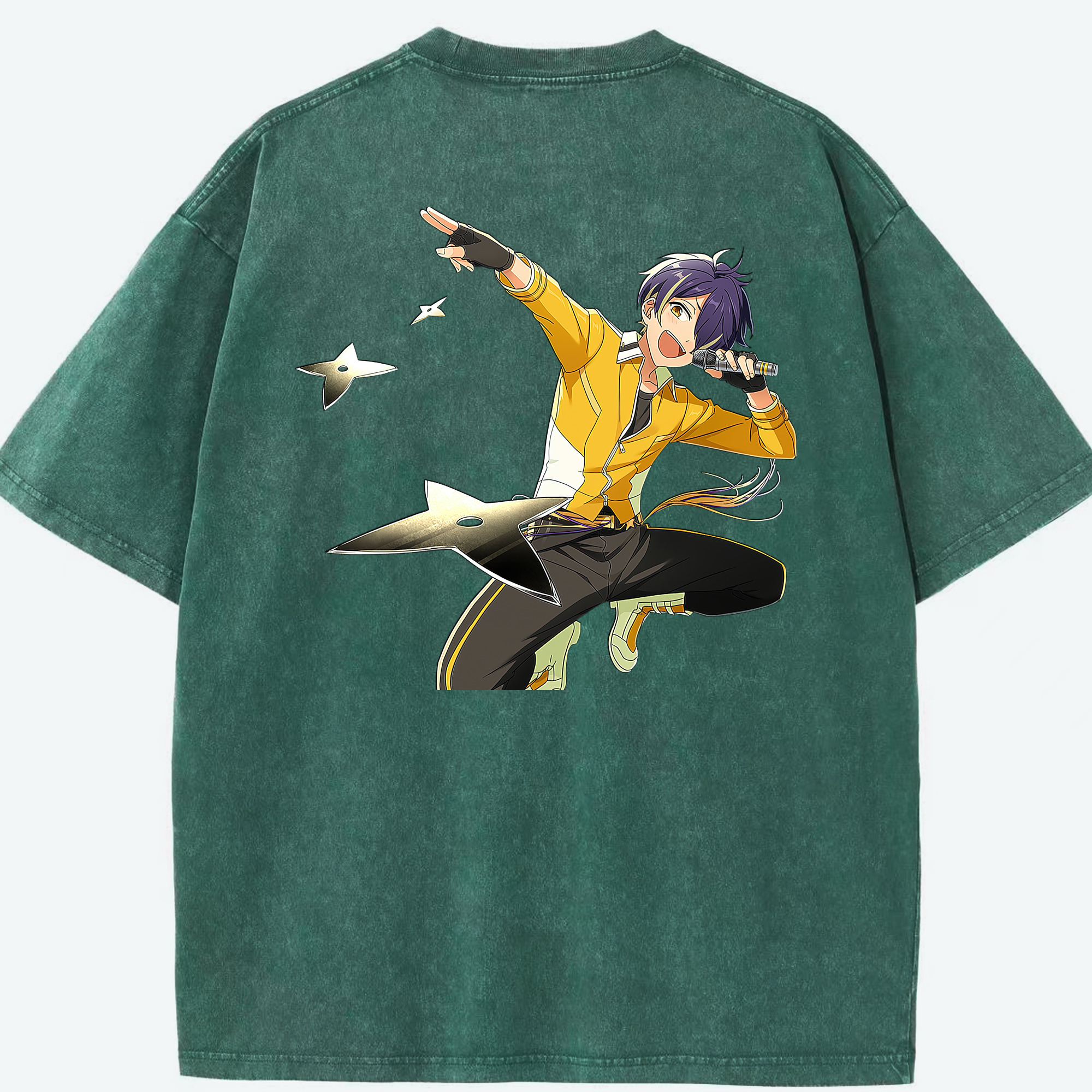 （画像用） あんさんぶるスターズ! Ensemble Stars 綿100% ヴィンテージ風 半袖Tシャツ（背面プリント）